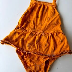 Deep Mustard Pineapple Print Baby Romper